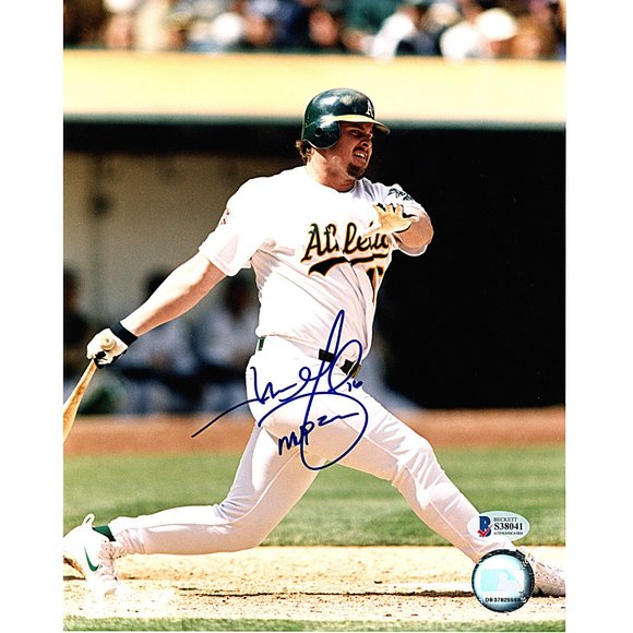Jason Giambi Signed Oakland Athletics 8x10 Photo MVP Inscription Beckett Cert - Picture 2 of 6